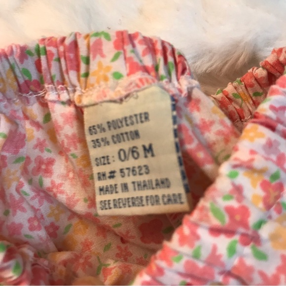 Vintage Little Lindsay Outfit Baby Girl Two Piece Floral | Size - 0-6 Months - Picture 8 of 12